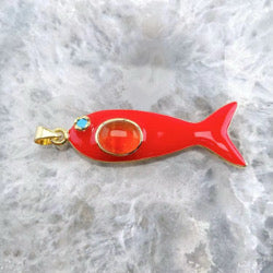 Catch of the day necklace - Red