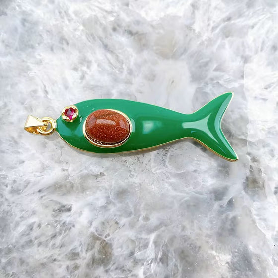 Catch of the day necklace - Green