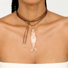 Sardine Necklace- brown cord