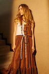 Terry sleevless top in brown