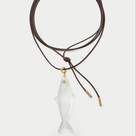 Sardine Necklace- brown cord