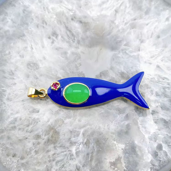 Catch of the day necklace - blue