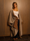 Eﬀortless grey - reversible bisht, elevated with a soft, sculpted textur