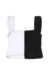 Terry sleeves top in black